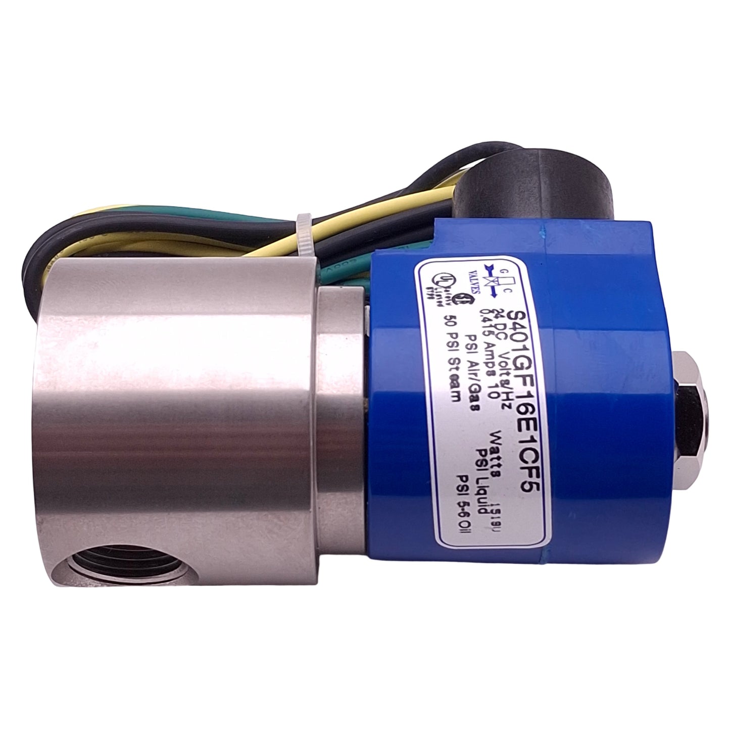 New GC Valves S401GF16E1CF5 Solenoid Valve, 2-Way N.C, 3/8in NPT, 50psi, 24VDC Coil