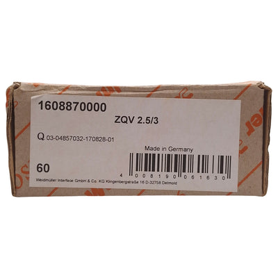 New Lot of 60 Weidmuller 1608870000 ZQV 2.5/3 Cross Connector, 3-Pole, 24A 400V