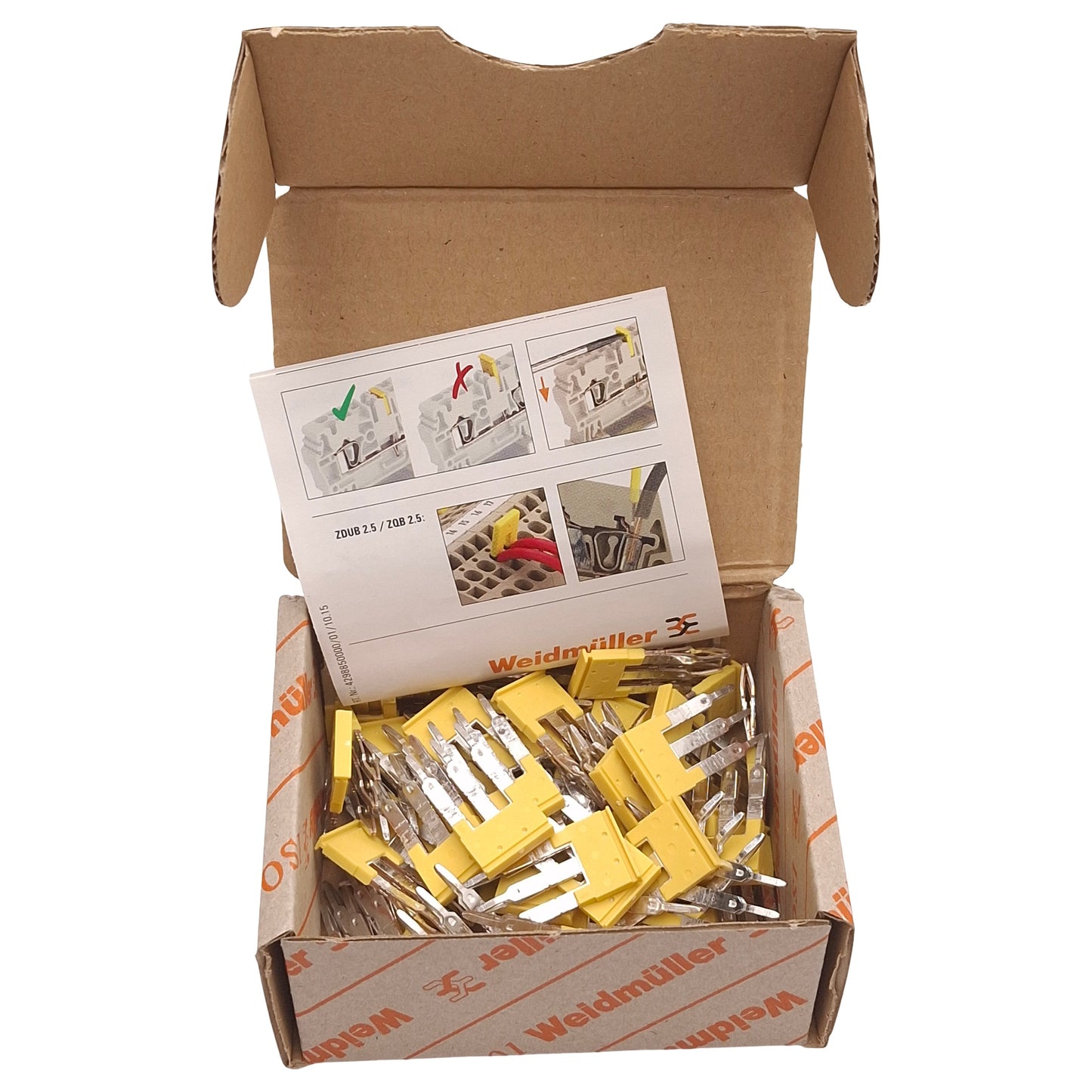 New Lot of 60 Weidmuller 1608870000 ZQV 2.5/3 Cross Connector, 3-Pole, 24A 400V