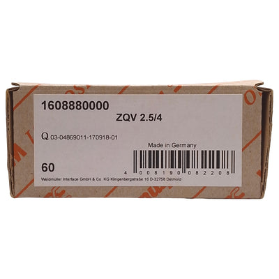 New Lot of 60 Weidmuller 1608880000 ZQV 2.5/4 Cross Connector, 4-Pole, 24A 400V