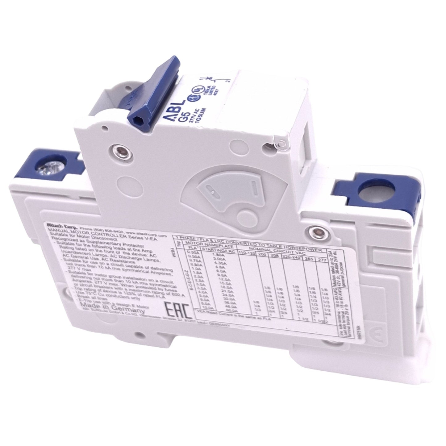 Used Altech ABL Sursum 1G5UM Circuit Breaker, 1-Pole, 5A, 277VAC Max, DIN Rail