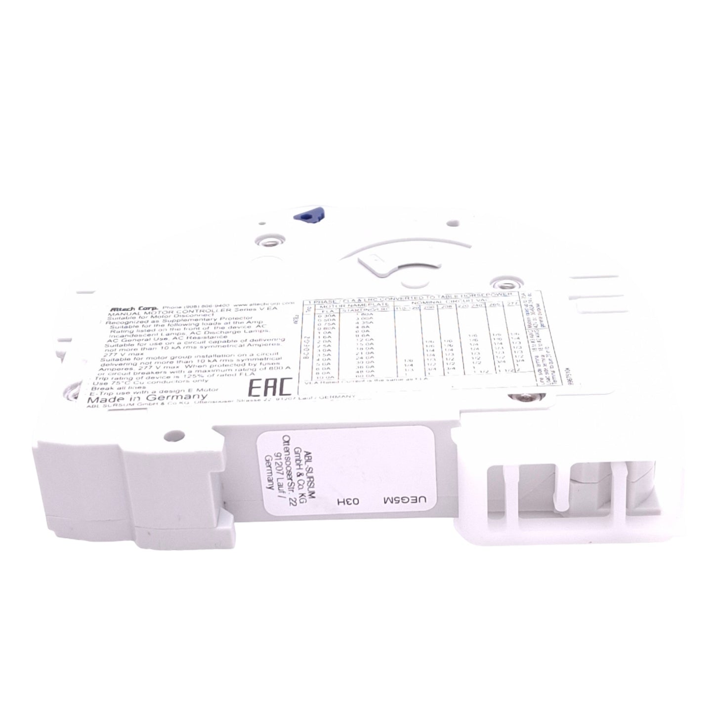 Used Altech ABL Sursum 1G5UM Circuit Breaker, 1-Pole, 5A, 277VAC Max, DIN Rail