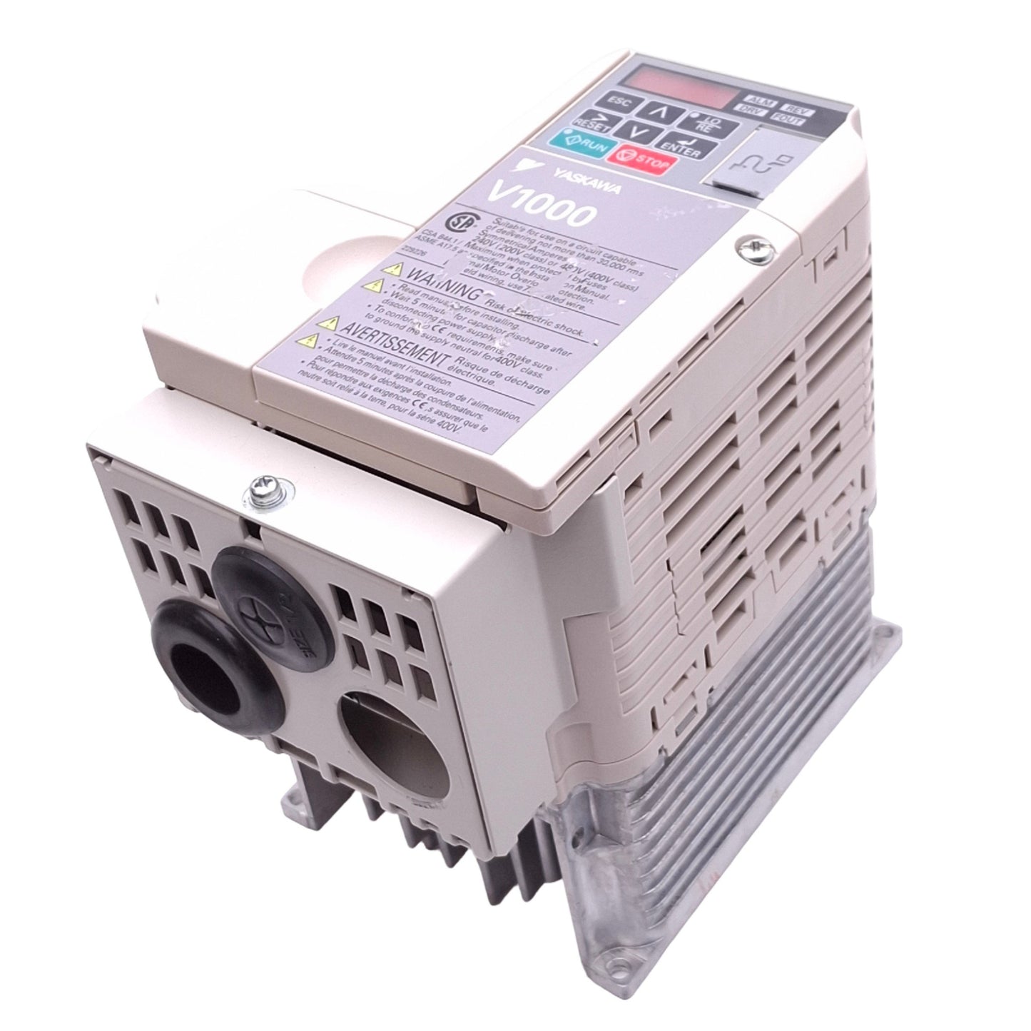 Used Yaskawa CIMR-VU4A0005FAA Variable Frequency Drive, 3ph 0-480VAC 0-400Hz, 3HP Max