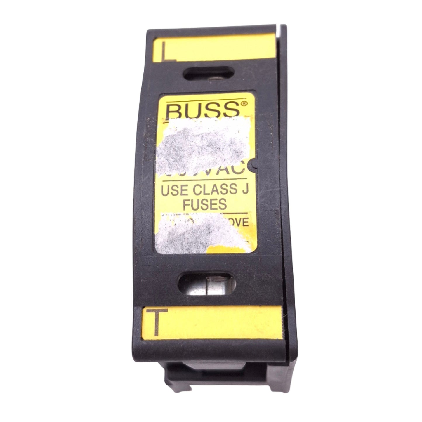 Used Eaton Bussmann JT60030 Fuse Holder, Class J 1-Pole, 30A 600VAC/DC Max, DIN Rail