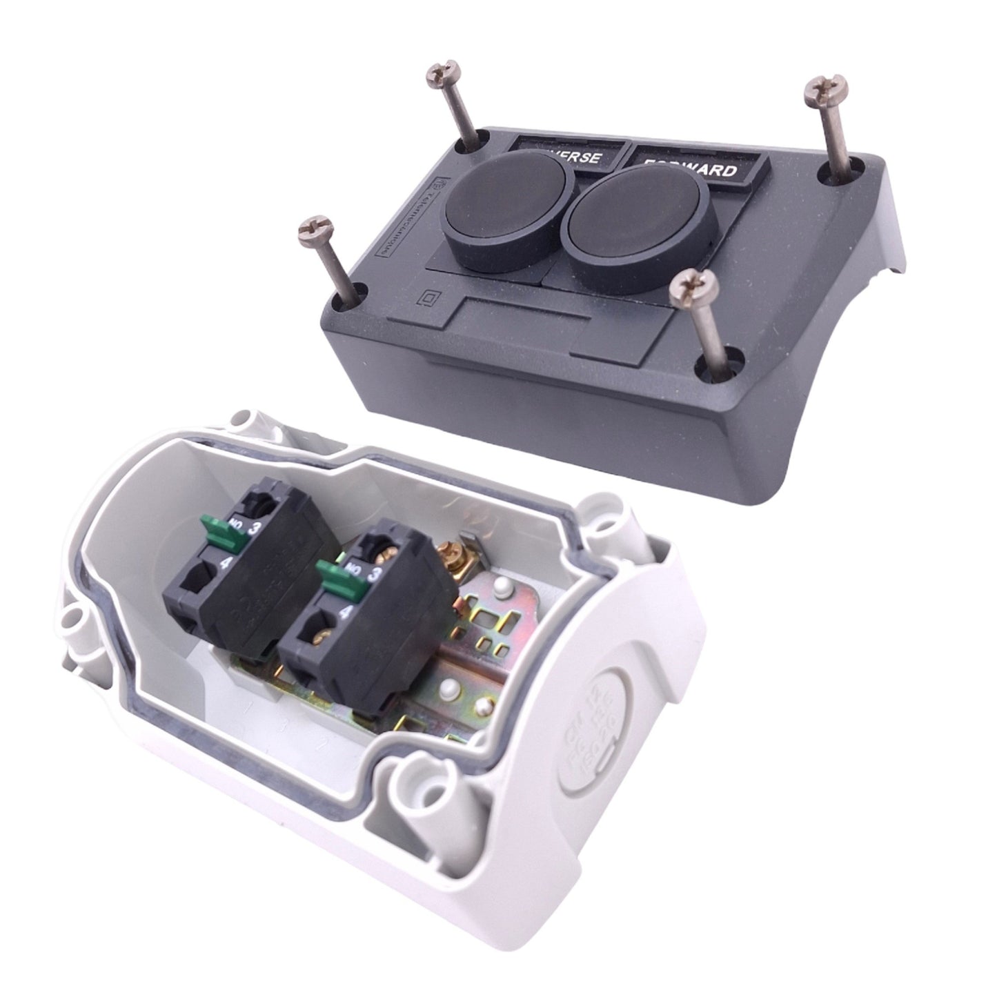 New Telemecanique XALD221 Switch Enclosure, ø22mm 2-Button 2NO, 6A 120VAC Max