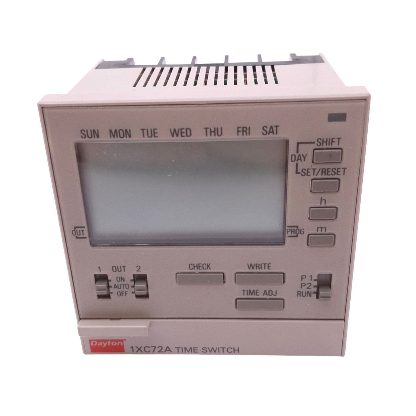 New Dayton 1XC72A Time Switch, 7-Day, SPST, 100-240VAC In, 10A 250VAC Max