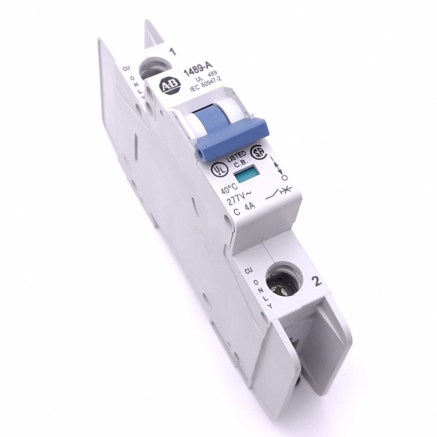 Used Allen Bradley 1489-A1C040 Circuit Breaker, 1-Pole, 4A, 277VAC/48VDC, DIN Rail