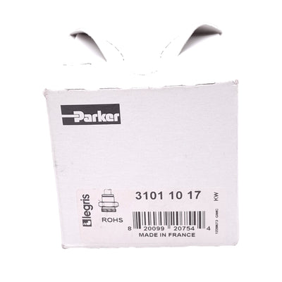 New Parker 3101 10 17 LF 3000 Pneumatic Fitting, 3/8in Male BSPP to 10mm P2C, 290psi