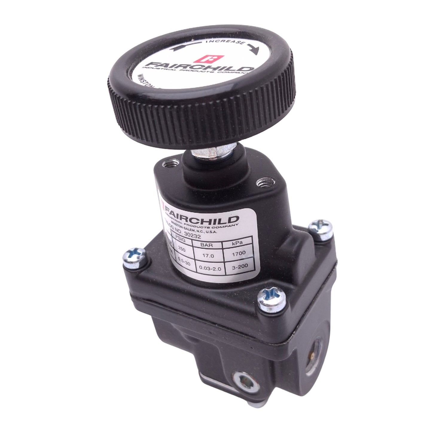 Used Fairchild 30232 Pressure Regulator, 1/4in NPT, 0.5-30psi Set, 250psi Max