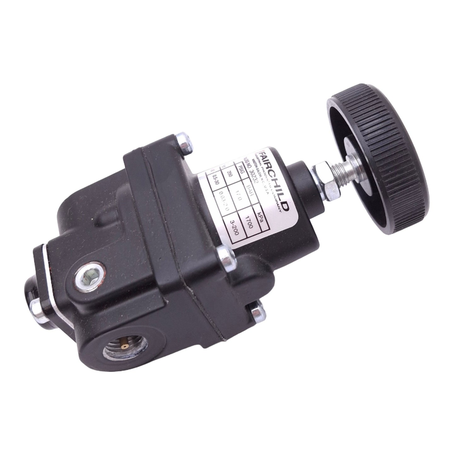 Used Fairchild 30232 Pressure Regulator, 1/4in NPT, 0.5-30psi Set, 250psi Max