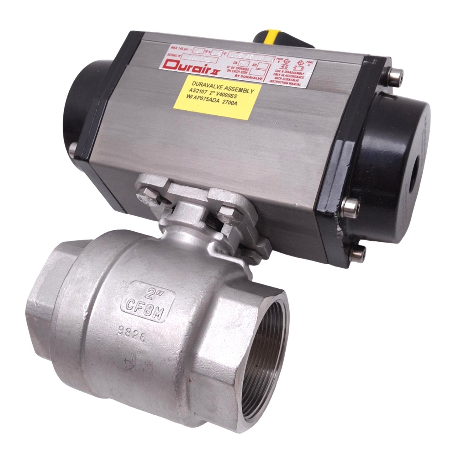 New Duravalve 075 F5 7 Q14 Durair II Assembly, 145psi Max, 1/4in NPT, 2in NPT Valve