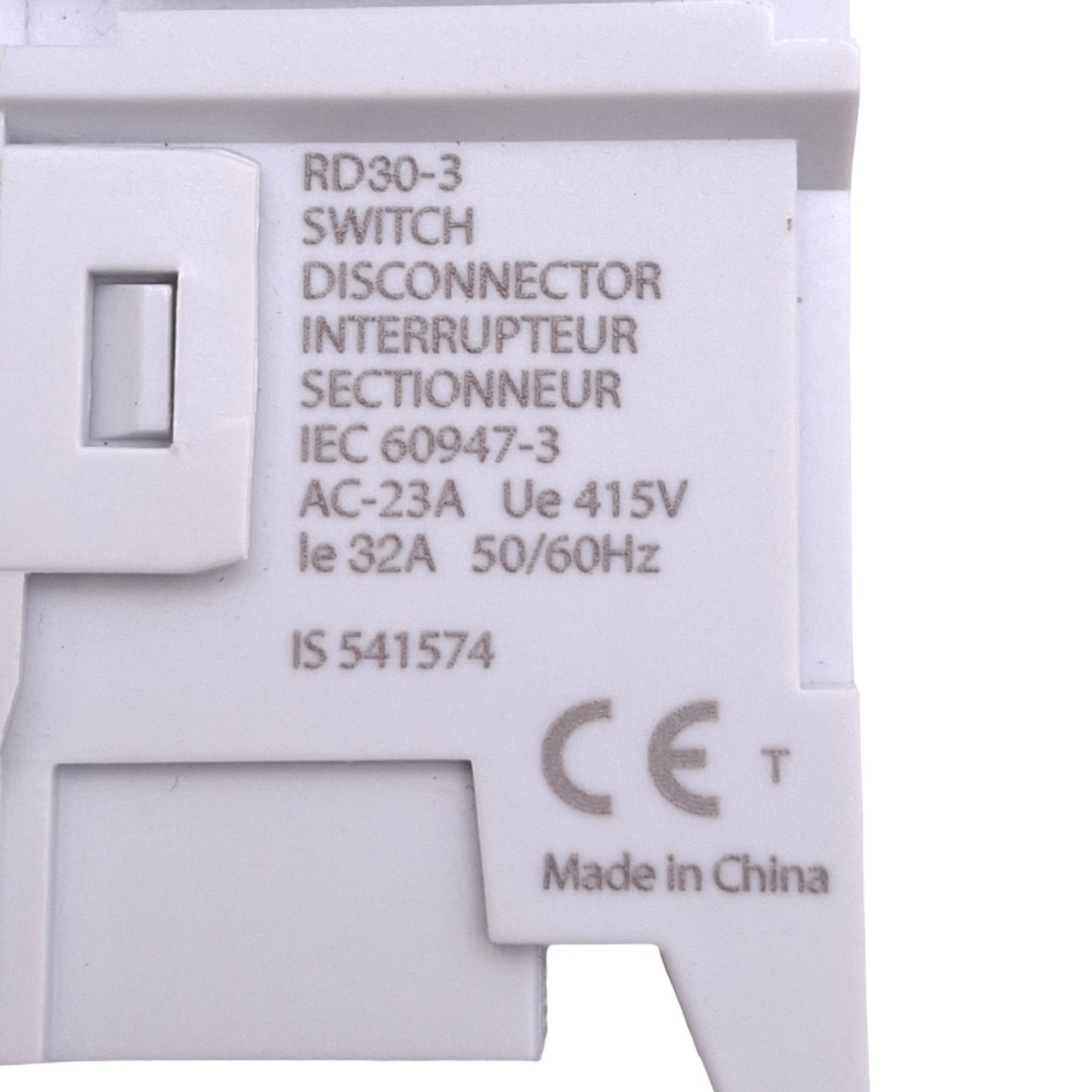 Used Eaton Bussmann RD30-3 Rotary Disconnect Switch, 3-Pole, 600VAC 30A, DIN Rail