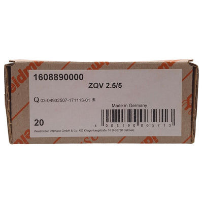 New Lot of 20 Weidmuller 1608890000 ZQV 2.5/5 Cross Connector, 5-Pole, 24A 400V