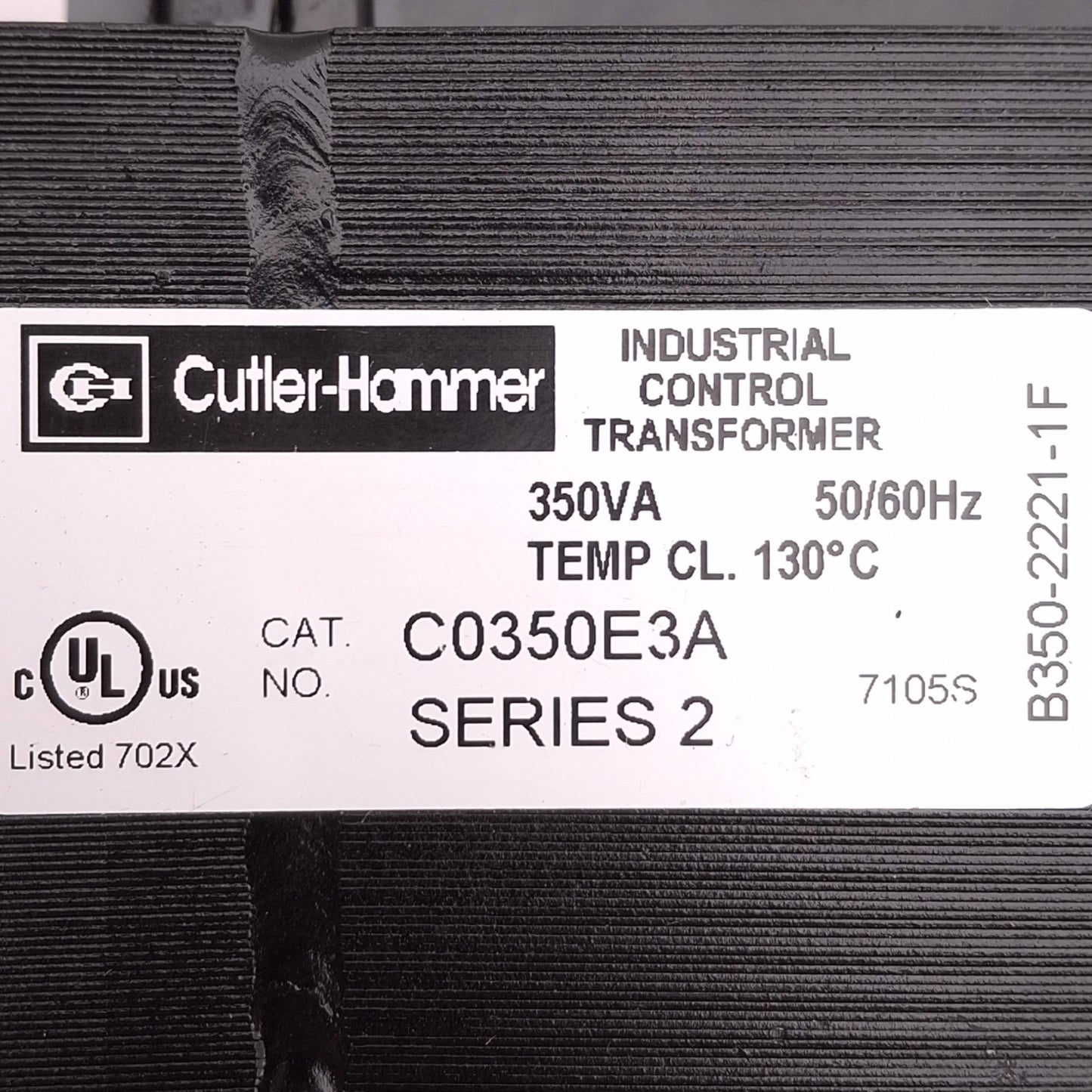 Used Cutler-Hammer C0350E3A Control Transformer 208/227VAC Primary, 120VAC Secondary