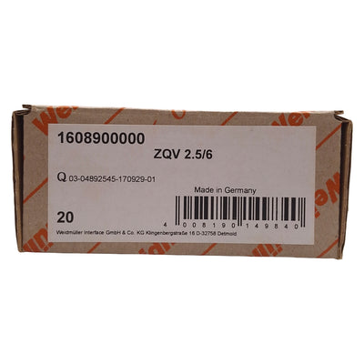 New Lot of 20 Weidmuller 1608900000 ZQV 2.5/6 Cross Connector, 6-Pole, 24A 400V