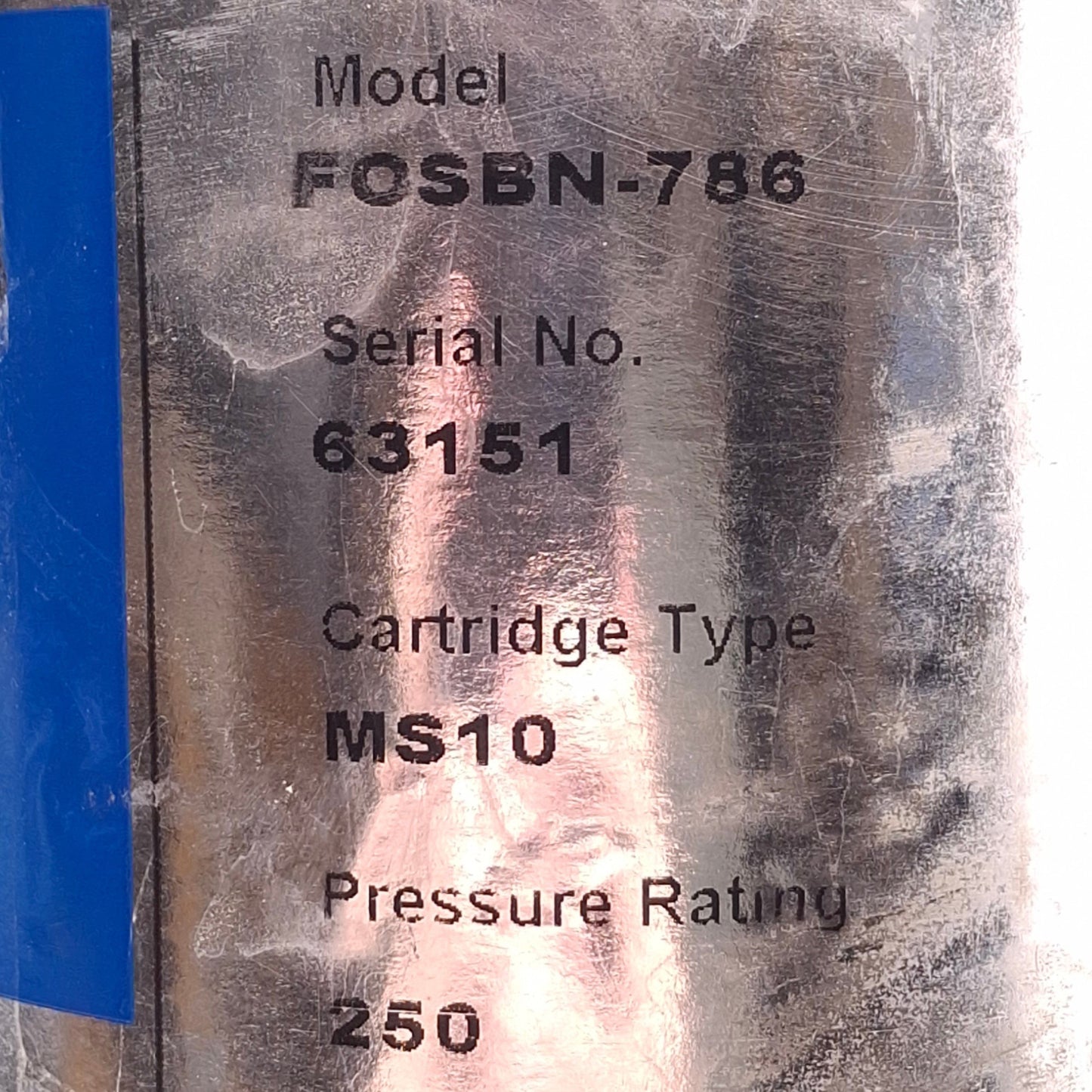 New – Open box Shelco Filters FOSBN-786 Single Cartridge Filter Housing 9-3/4in, 3/4" NPT