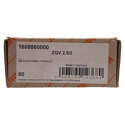 New Lot of 60 Weidmuller 1608860000 ZQV 2.5/2 Cross Connector, 2-Pole, 24A 400V