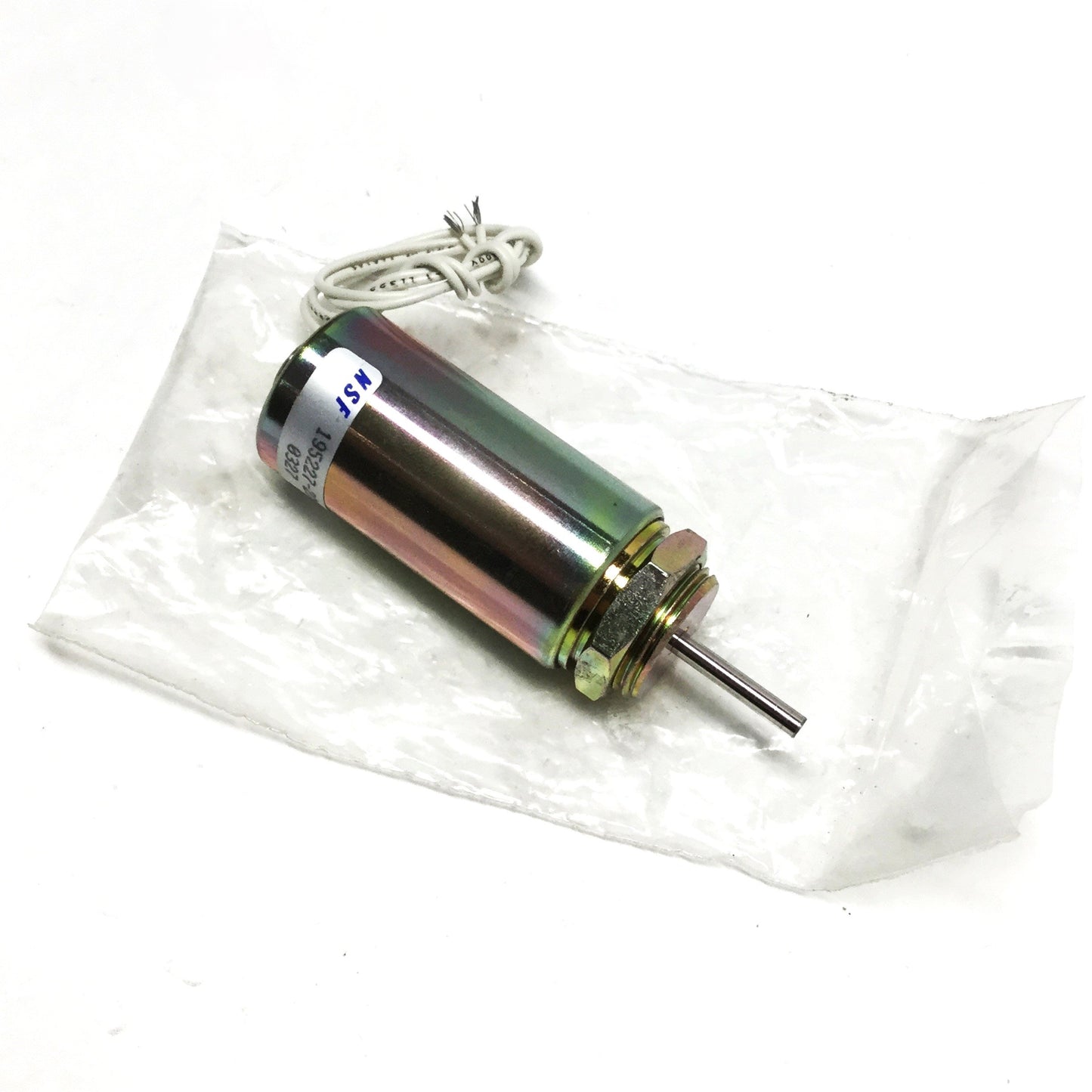 New NSF 195227-228 Tubular Push Solenoid, ⌀26mm x 52mm, 100% Duty @13.8VDC, 28.9N