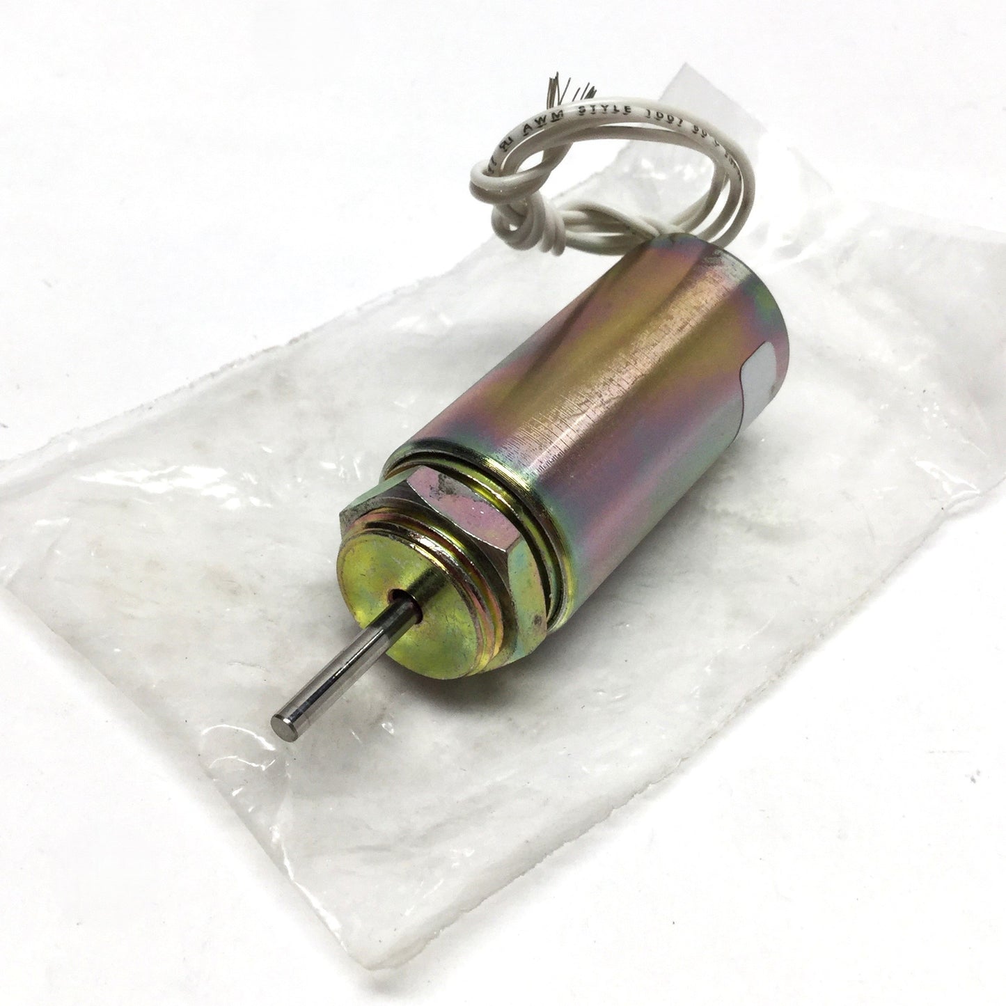 New NSF 195227-228 Tubular Push Solenoid, ⌀26mm x 52mm, 100% Duty @13.8VDC, 28.9N