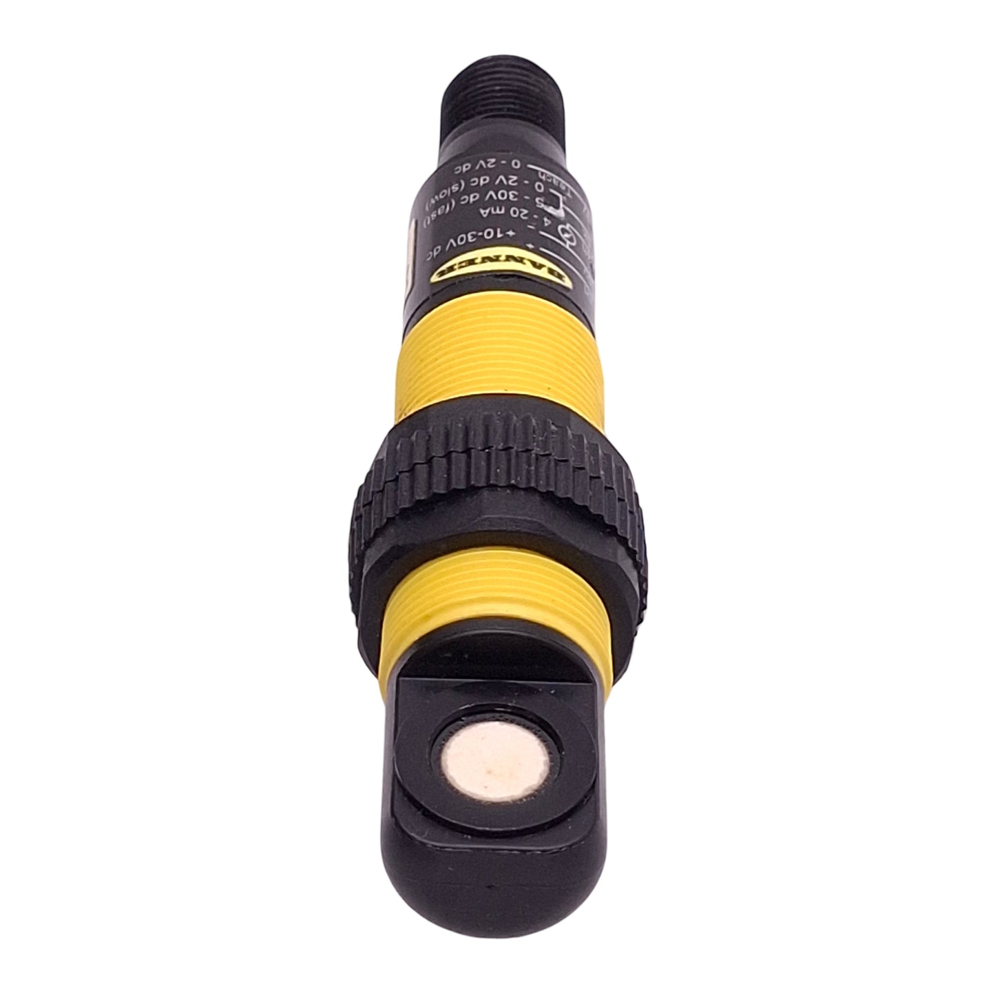 Used Banner S18UIARQ Ultrasonic Sensor, 30-300mm Range, 10-30VDC, 4-20mA, 5-Pin M12