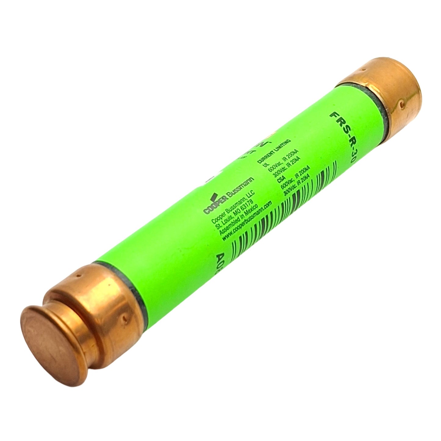 New – Open box Lot of 7 Bussmann FRS-R-30 Time-Delay Fuses, Dual Element, 600VAC, 300VDC, 30A