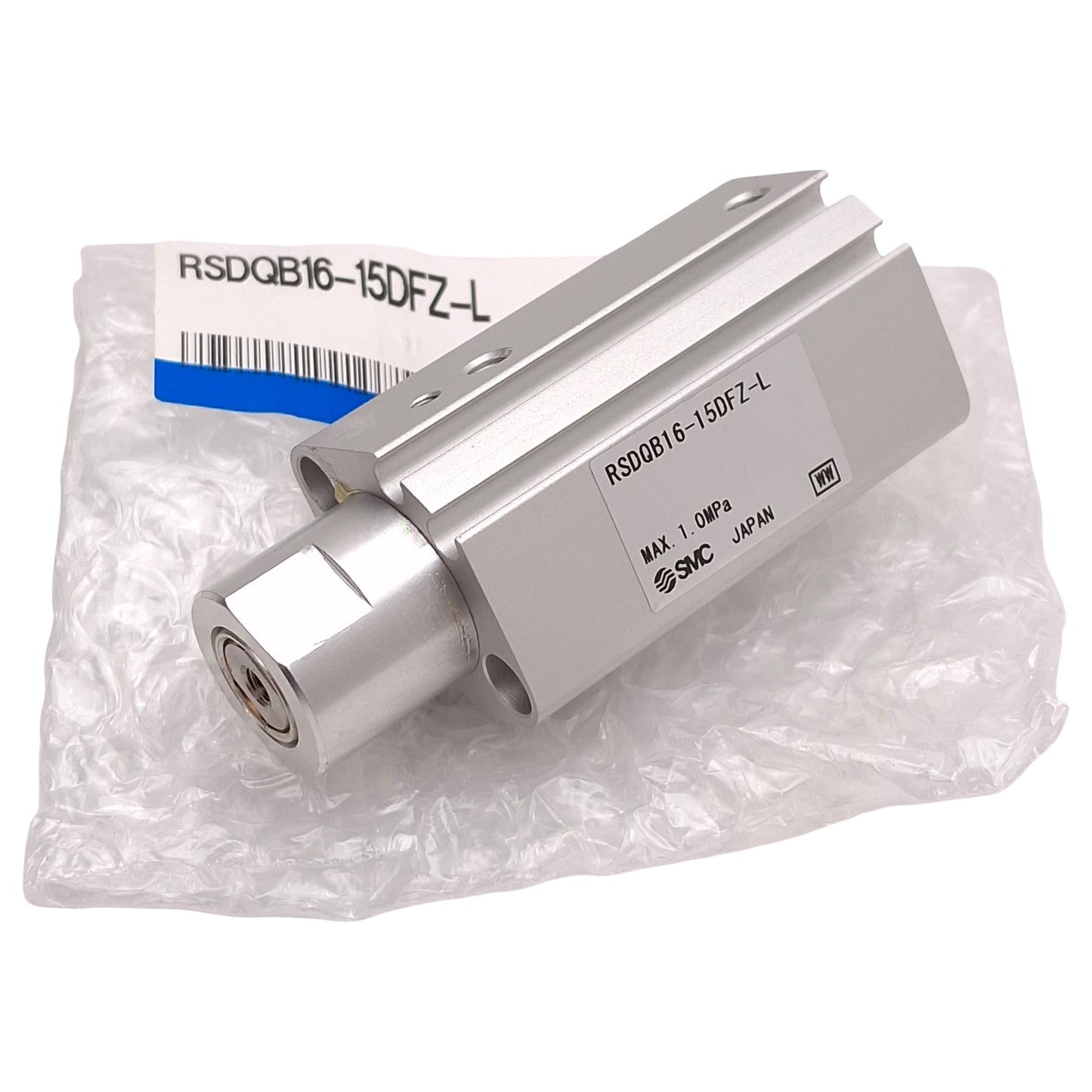 New SMC RSDQB16-15DFZ-L Compact Stopper Cylinder ø16mm Bore, 15mm Stroke, M5, 1.0MPa