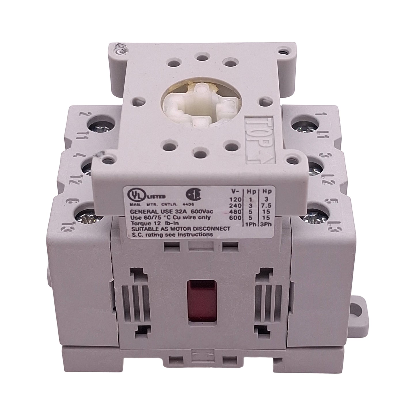 Used Allen Bradley 194E-E32-1753-6N Motor Disconnect Switch, 3-Pole, 32A 600VAC 5HP