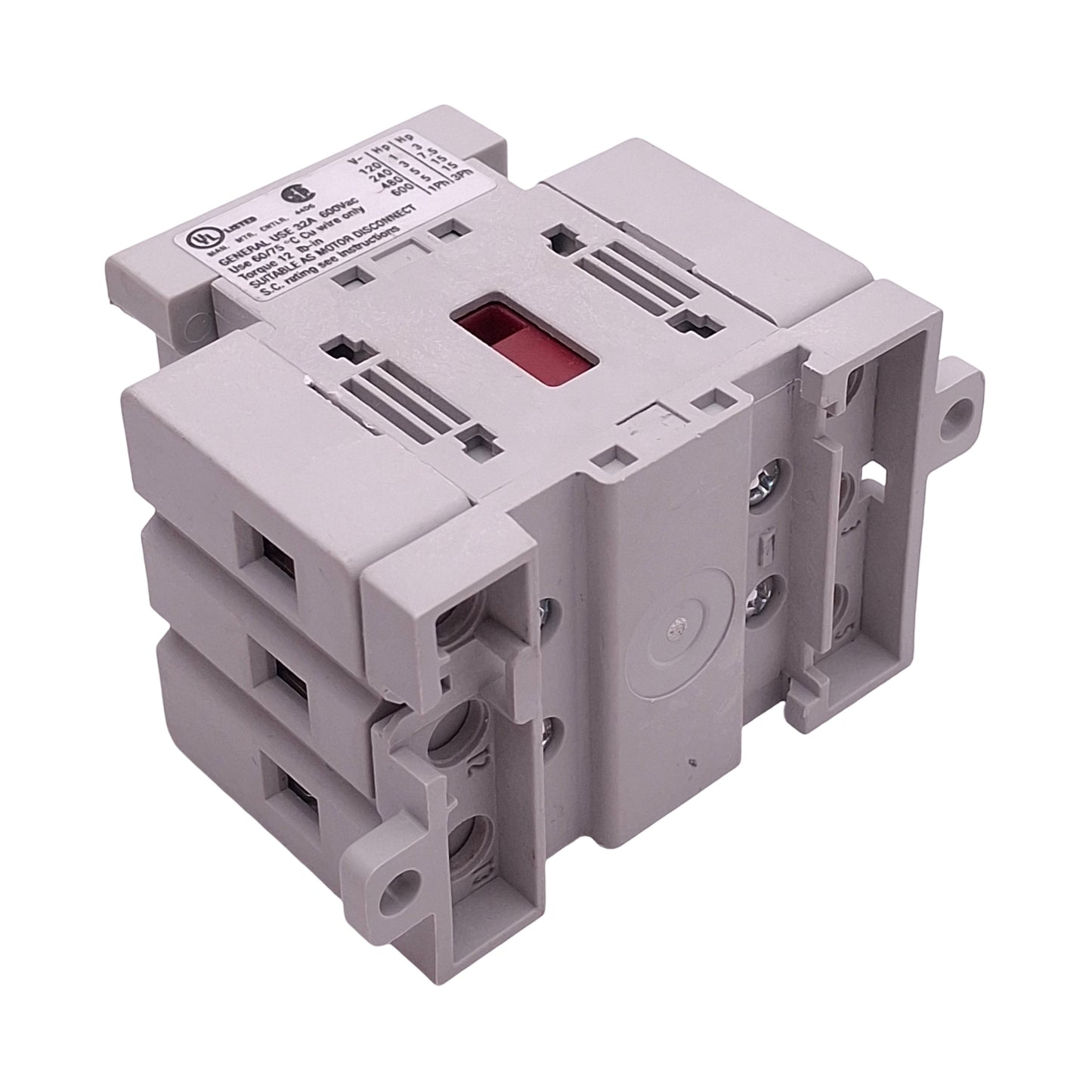 Used Allen Bradley 194E-E32-1753-6N Motor Disconnect Switch, 3-Pole, 32A 600VAC 5HP