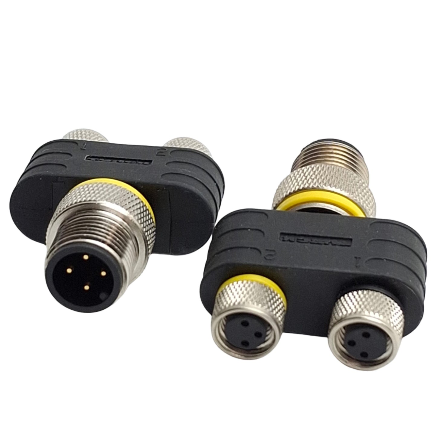 New – Open box Lot of 2 Turck YB2-FSM 4.4/2PKG3M U0977-78 Y-Splitter M12 4-Pin M to M8 3-Pin F