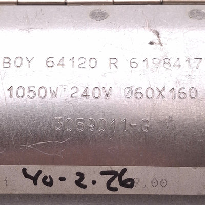 Used 3059011-G Barrel Heater ø60mm ID, ø92mm OD 160mm Length, 1050W 240V, 3-Pole Plug
