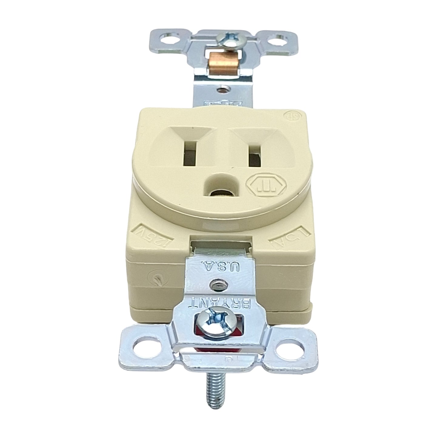 New Lot of 2 Bryant 5261-I Straight Blade Receptacle 2-Pole 3-Wire 15A 125VAC, 5-15R