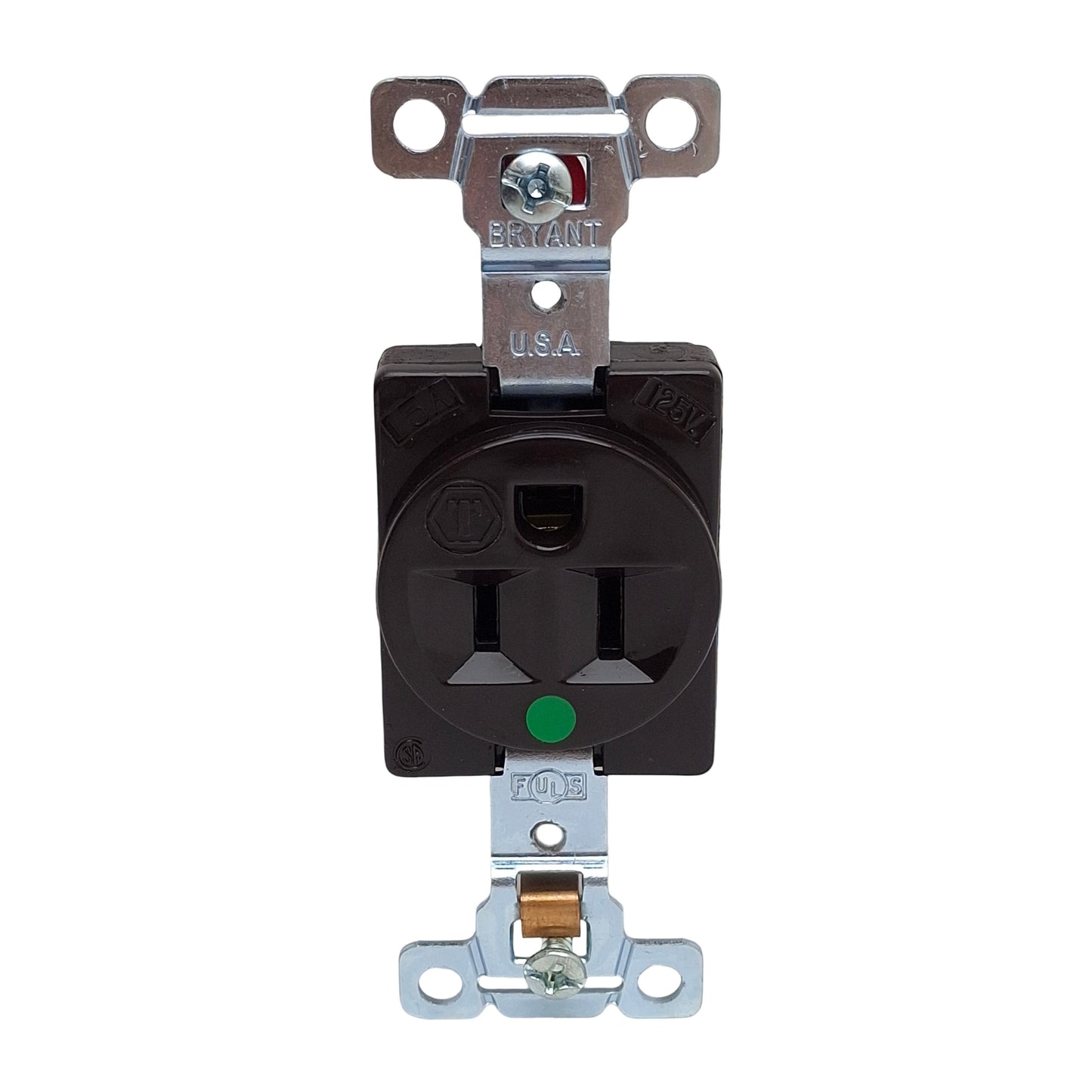 New Lot of 2 Bryant 8210 Straight Blade Receptacle, 2-Pole 3-Wire, 15A 125VAC, 5-15R