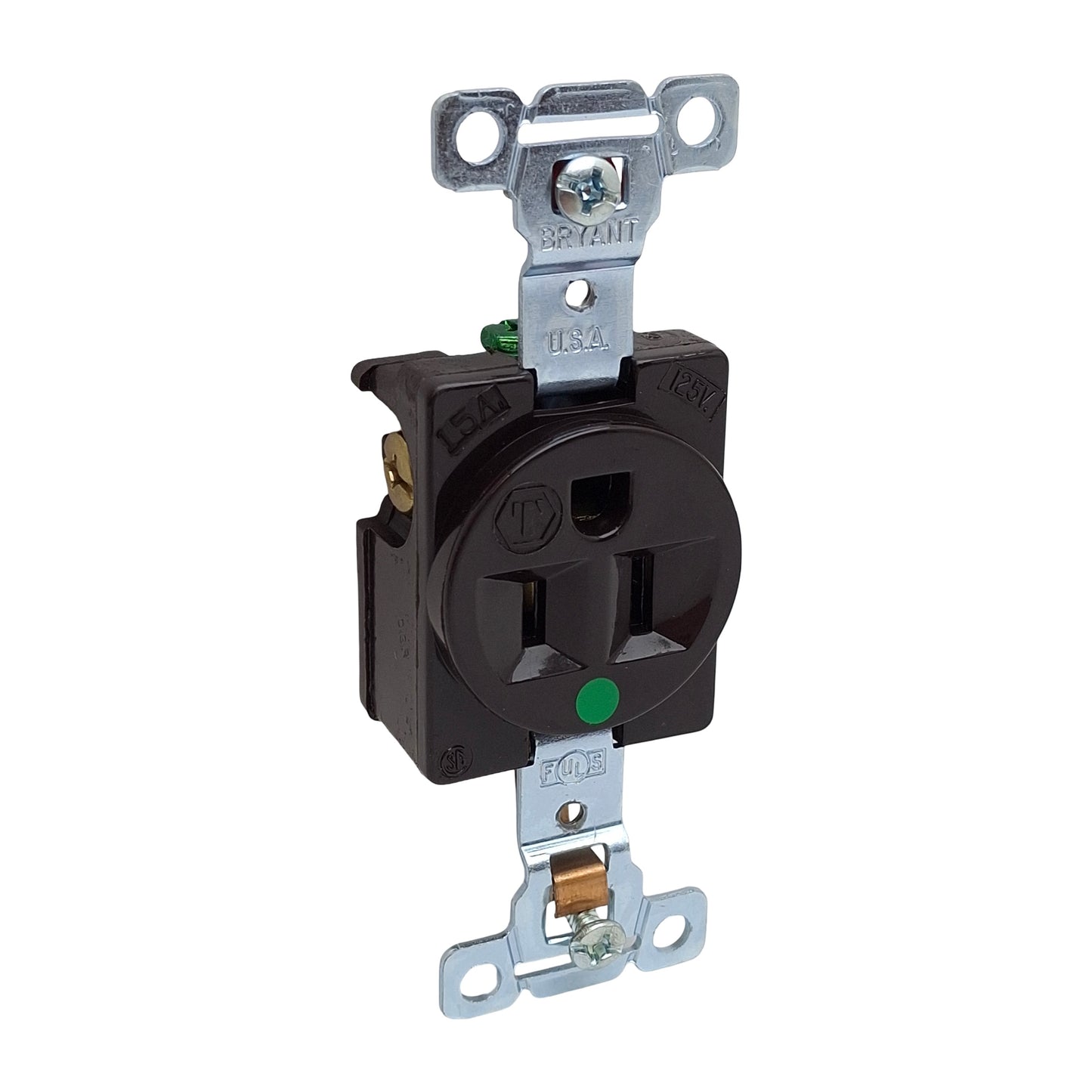 New Lot of 2 Bryant 8210 Straight Blade Receptacle, 2-Pole 3-Wire, 15A 125VAC, 5-15R