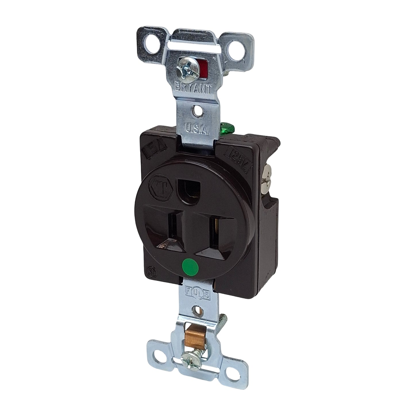 New Lot of 2 Bryant 8210 Straight Blade Receptacle, 2-Pole 3-Wire, 15A 125VAC, 5-15R