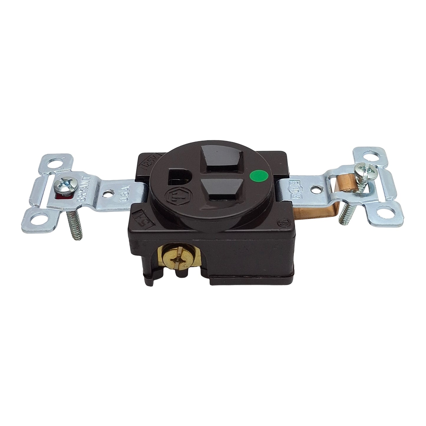 New Lot of 2 Bryant 8210 Straight Blade Receptacle, 2-Pole 3-Wire, 15A 125VAC, 5-15R