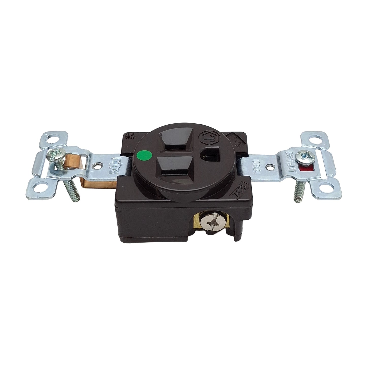 New Lot of 2 Bryant 8210 Straight Blade Receptacle, 2-Pole 3-Wire, 15A 125VAC, 5-15R