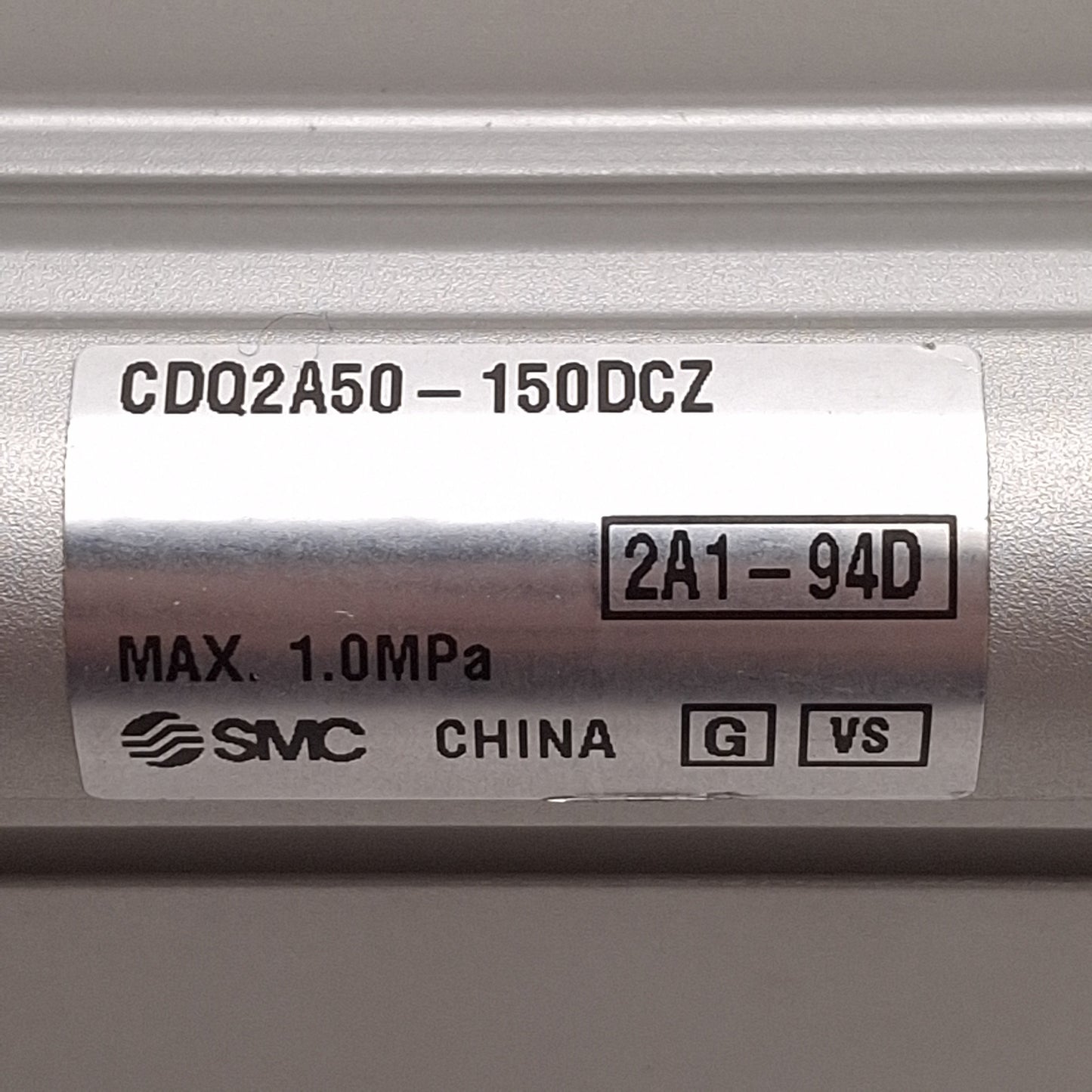 Used SMC CDQ2A50-150DCZ Compact Cylinder, ø50mm Bore, 150mm Stroke, 1.0MPa, Rc1/4