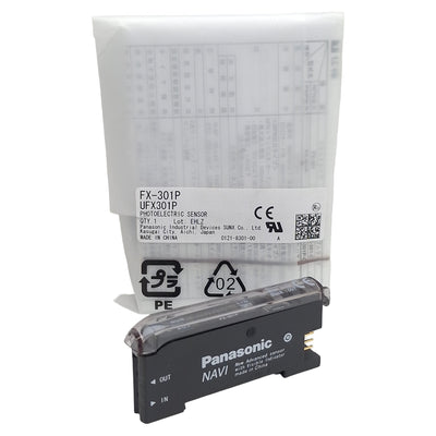 New Panasonic FX-301P Digital Fiber Sensor, PNP Open, 12-24VDC, 100mA, DIN Rail