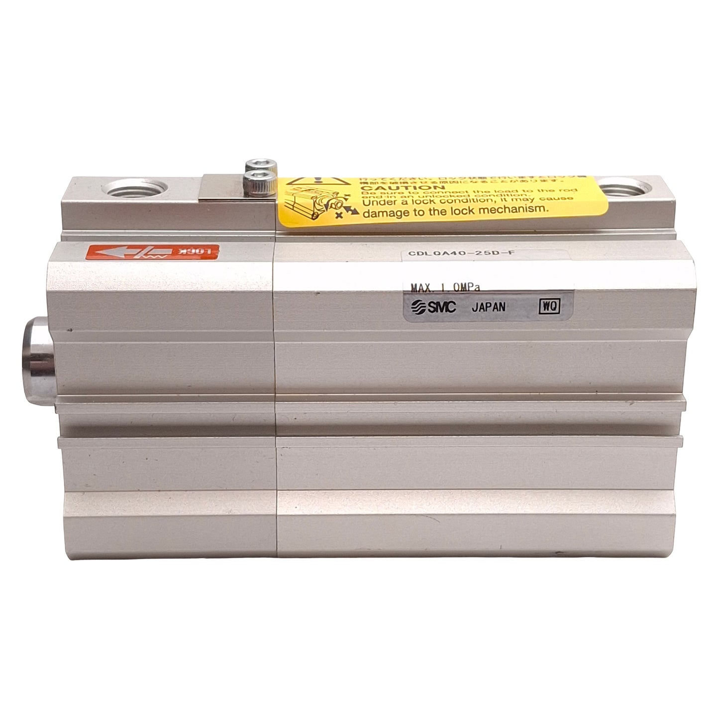 New – Open box SMC CDLQA40-25D-F Compact Cylinder w/ Lock, ø40mm Bore, 25mm Stroke, Rc1/8