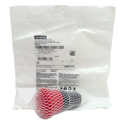 New Siemens 3SU1000-1HB20-0AA0 Mushroom Pushbutton Operator, Red, ø40mm, 22mm Mount