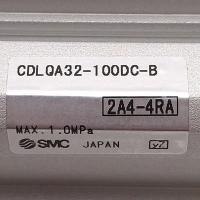New SMC CDLQA32-100DC-B Compact Cylinder w/ Lock, ø32mm Bore, 100mm Stroke, Rc1/8