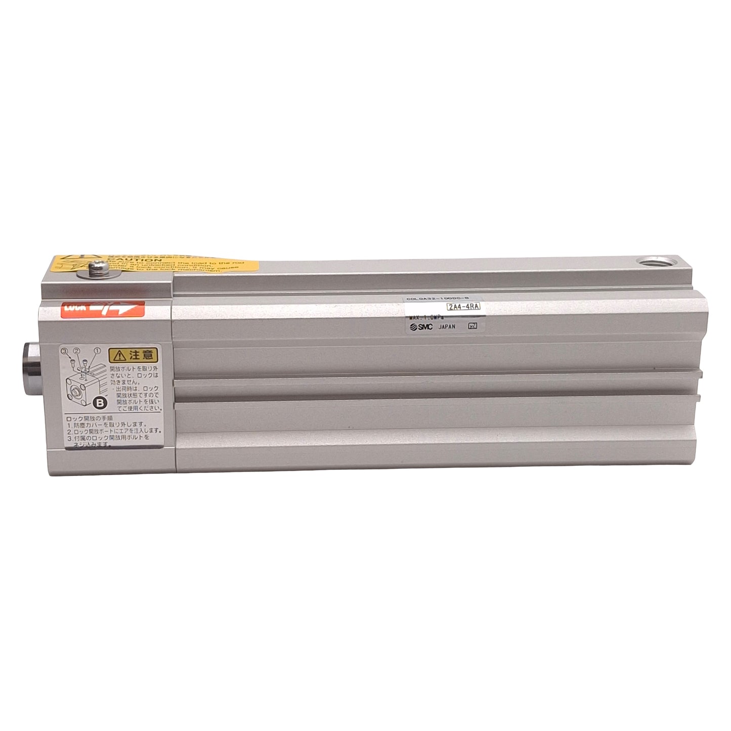 New SMC CDLQA32-100DC-B Compact Cylinder w/ Lock, ø32mm Bore, 100mm Stroke, Rc1/8