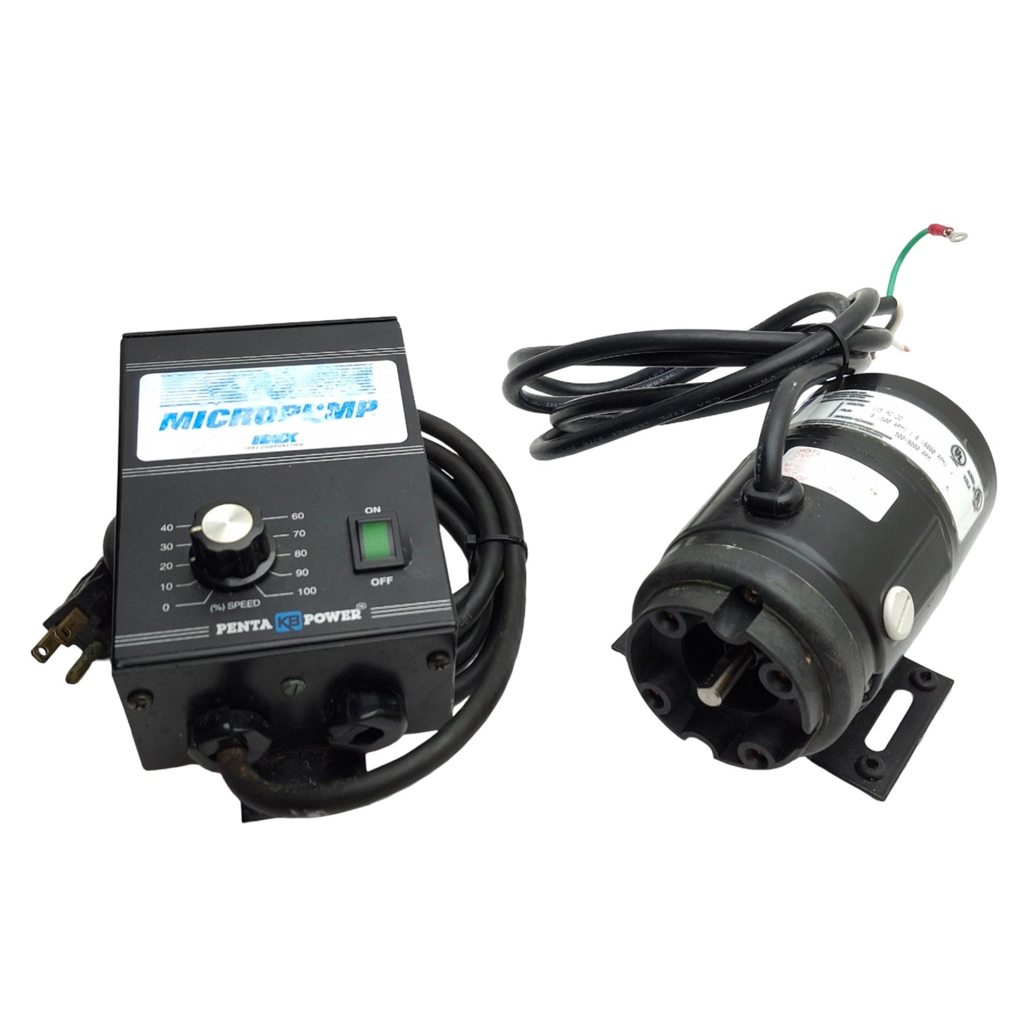 Used Micropump 83433-0402 Magnetic Pump Motor And Drive, 120VAC 5A Input, 3.5A Output