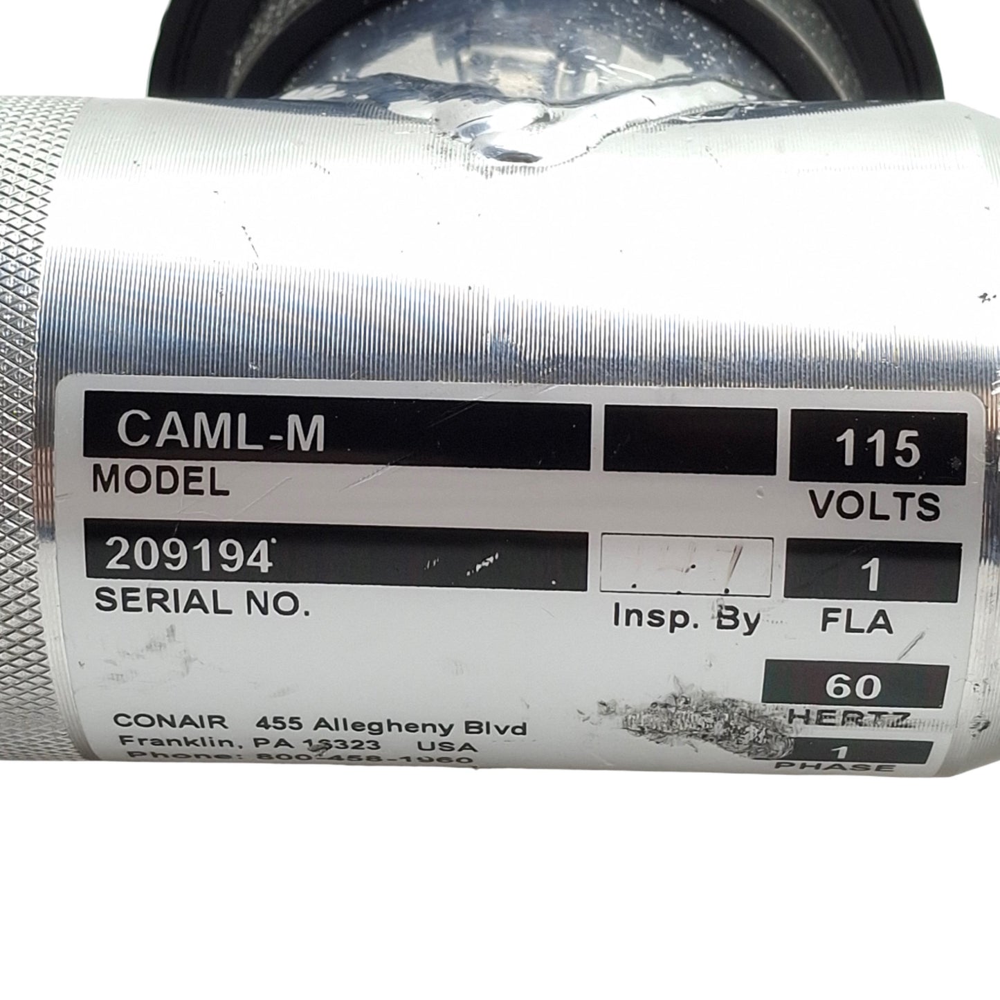 Used Conair CAML-M Material Inlet/Outlet Assembly, 115VAC 1A, 1-3/4in OD Pipe