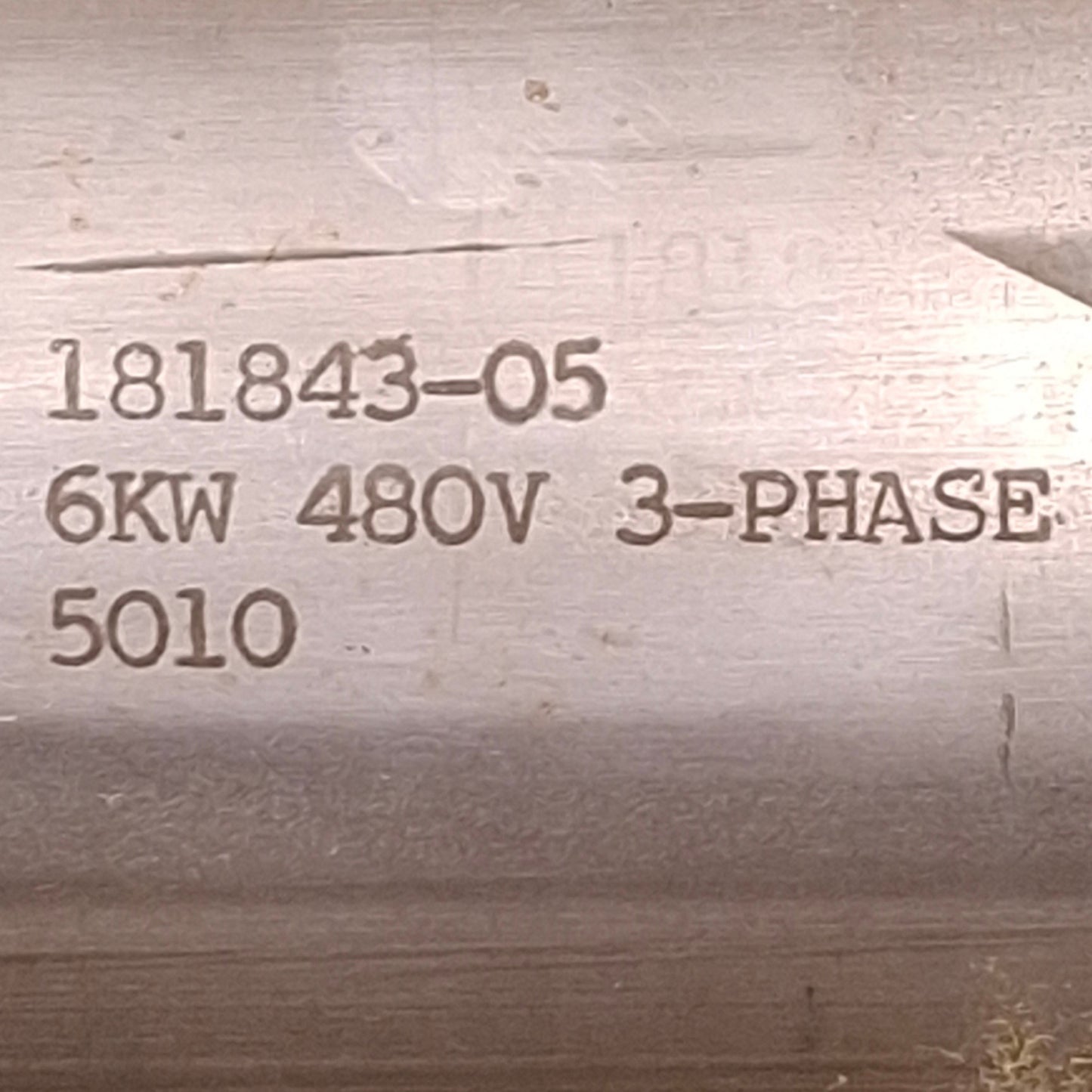 Used Conair 181843-05 Tube Heater 6kW, 3-Phase 480V, 21-5/8" Length, ø2-1/2 Rod