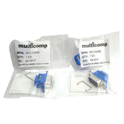 New Lot of 4 Multicomp SPC15406 Pro D-Sub Connector, Crimp Contact, DB9M
