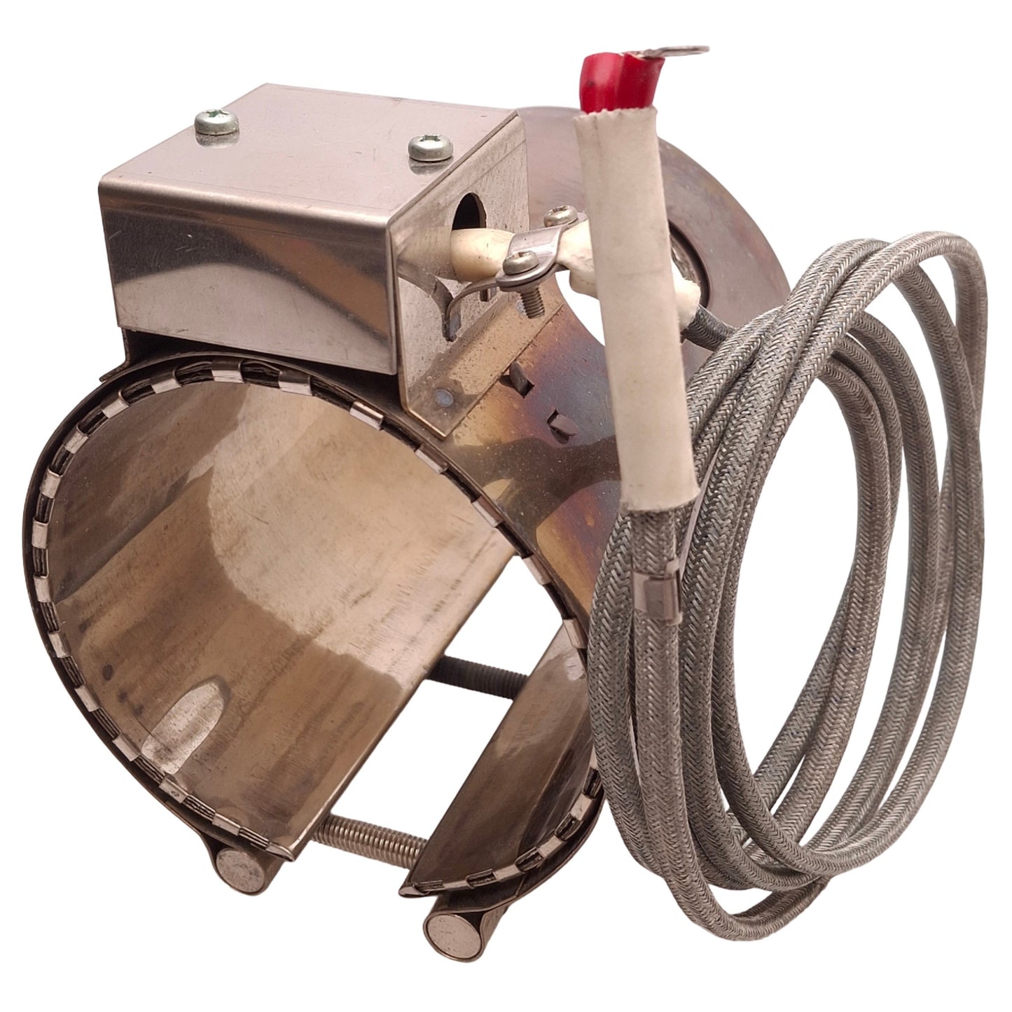 Used Seiwa A1729B Heater Band ø90mm ID, 130mm Length, 200V-220 1500W, Ring Terminals