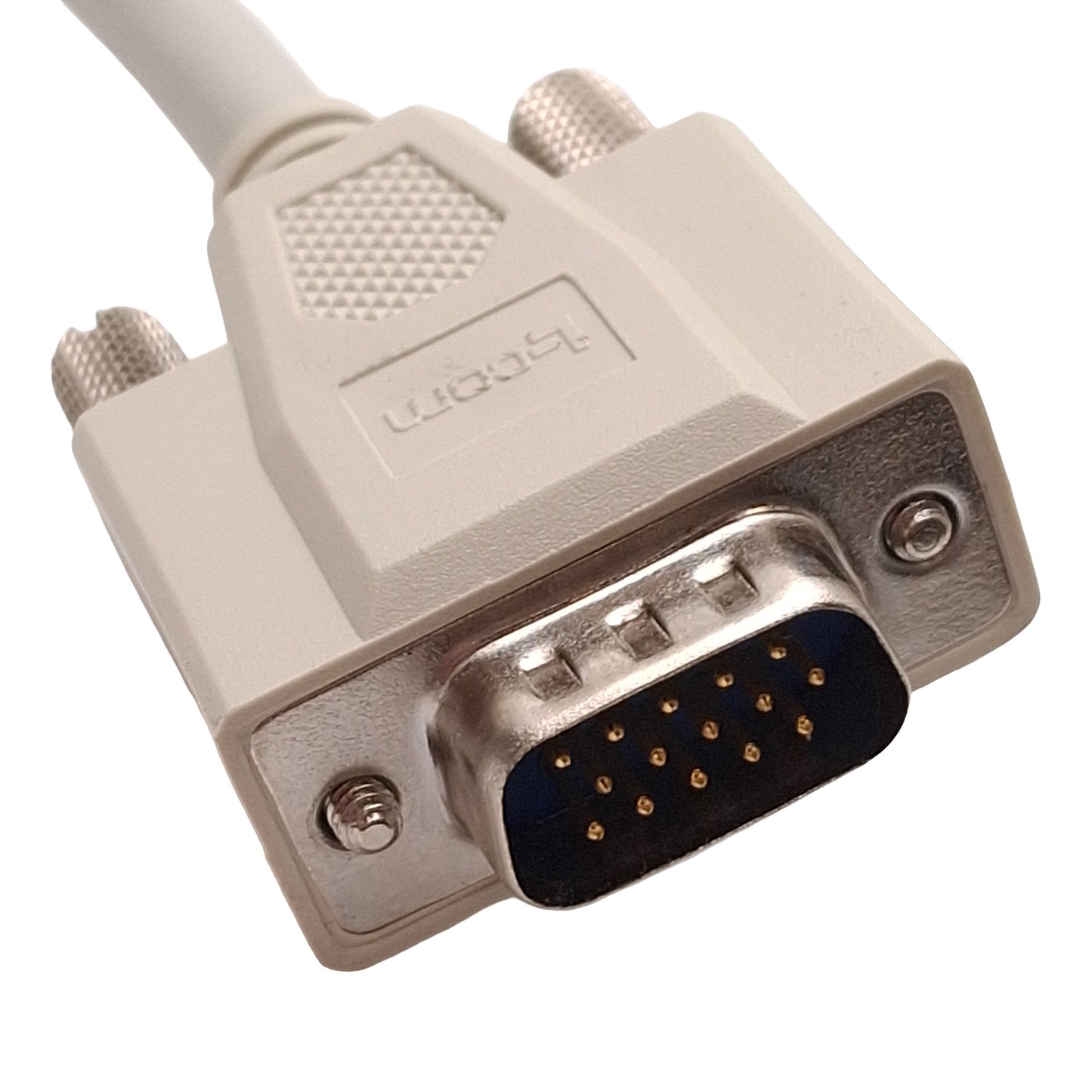 Used L-Com CHD15MF-15 Deluxe Molded D-Sub Cable, DB15 Female to Male, 15ft Long