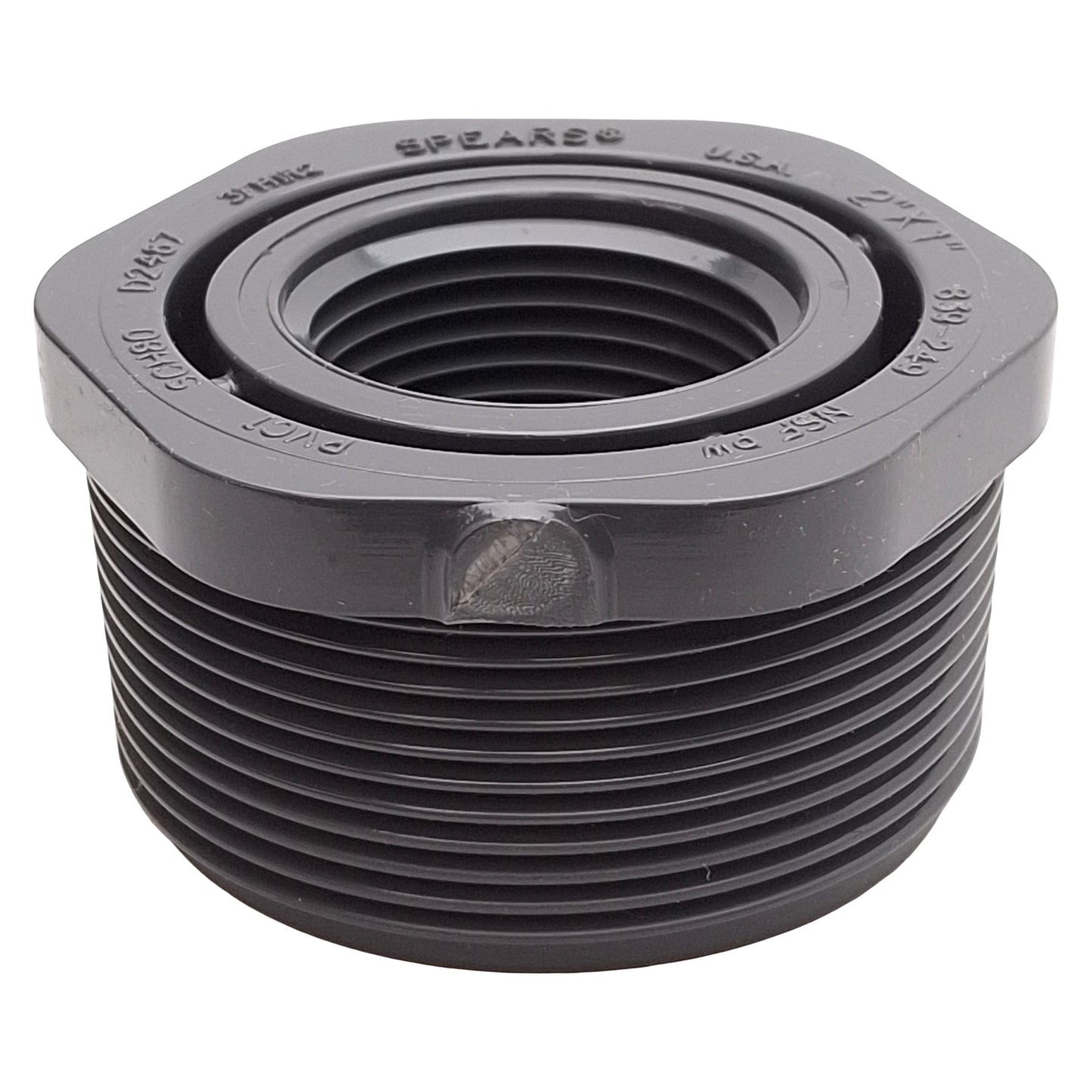 New Lot of 3 Spears 839-249 Reducer Bushing, SCH80 PVC, 2in MIPT x 1in FIPT