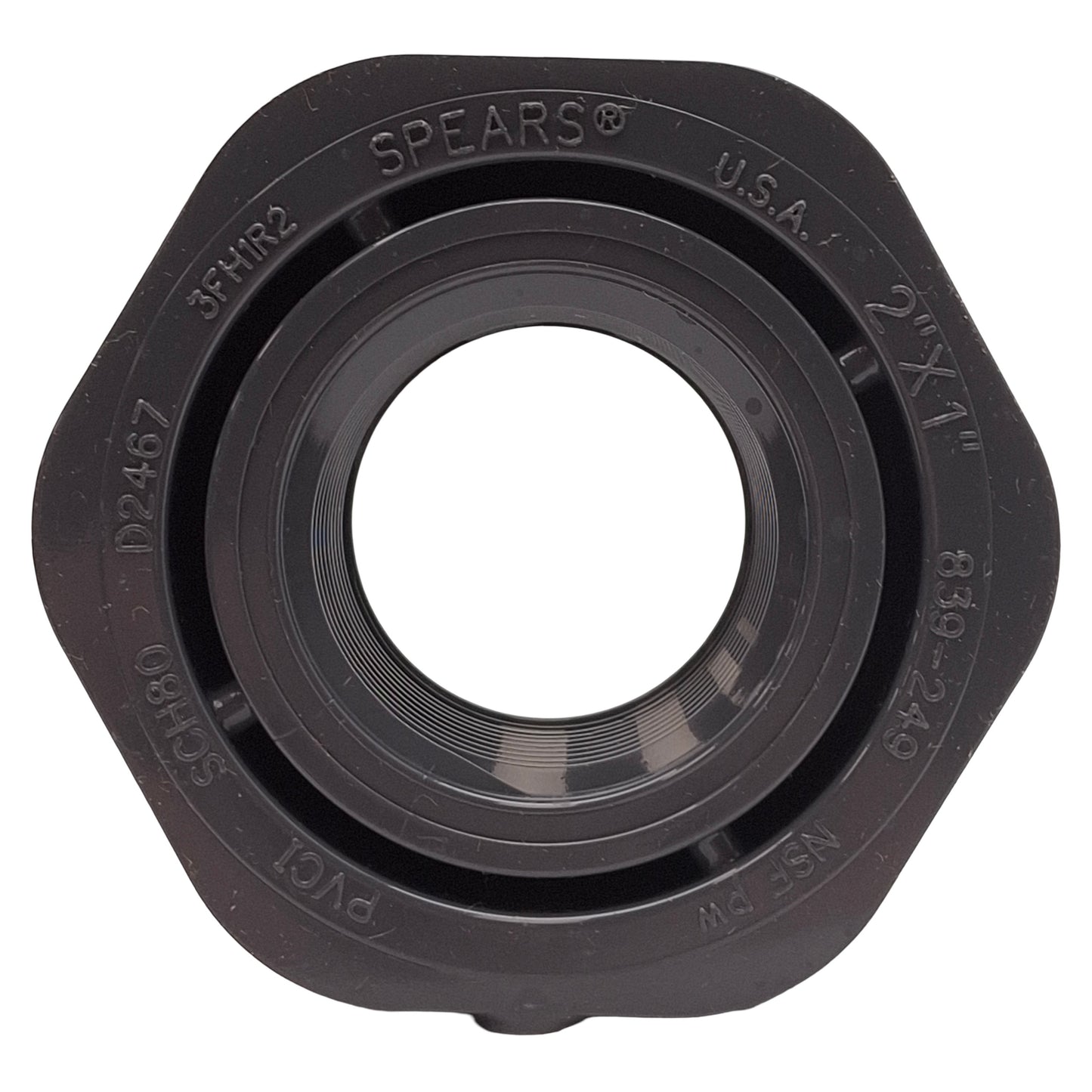 New Lot of 3 Spears 839-249 Reducer Bushing, SCH80 PVC, 2in MIPT x 1in FIPT